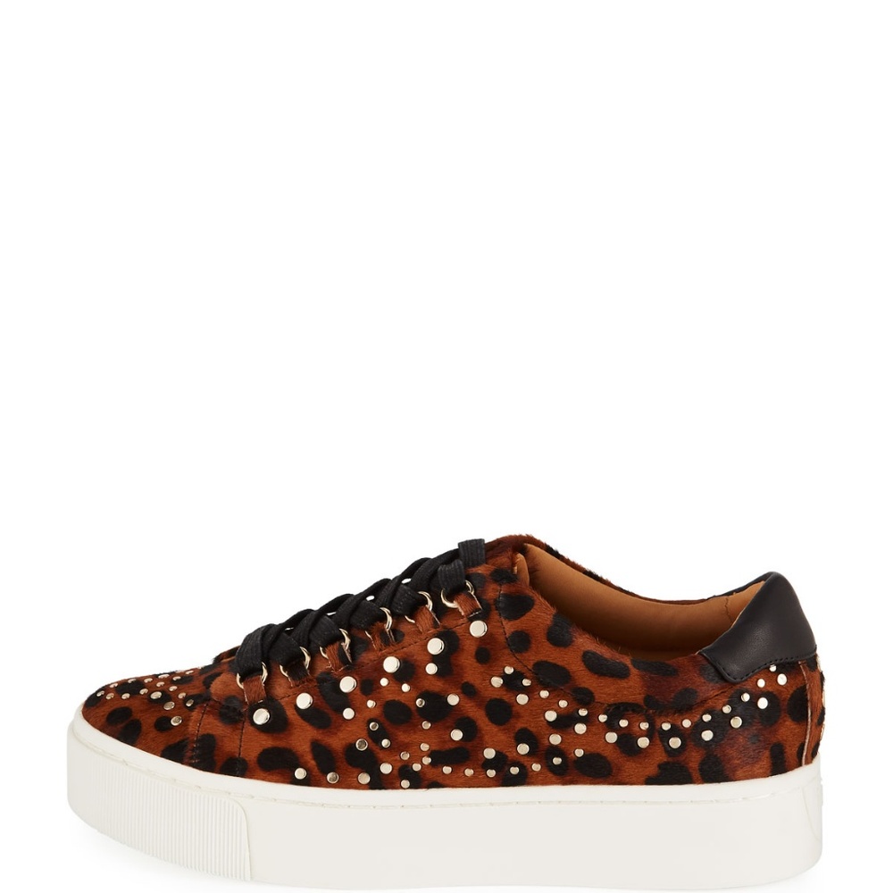 JOIE Handan Leopard Hair Leather Platform Sneakers - Picture 3 of 7